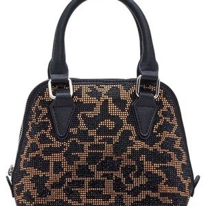 Steve Madden Women's Hope Embellished Mini Top Handle Bag (leopard print)